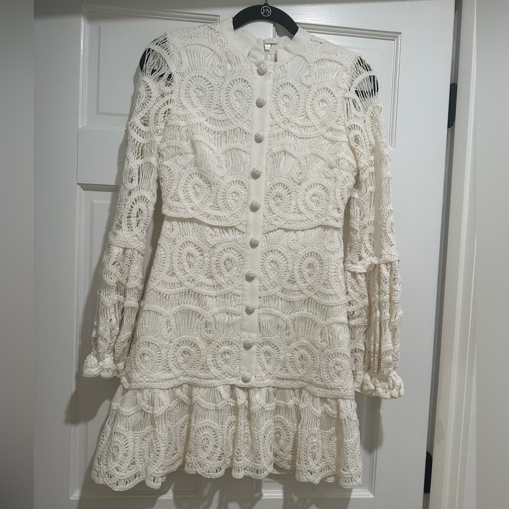 Alexis white crochet dress